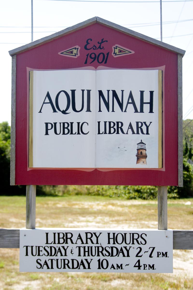 aquinnah public library sign