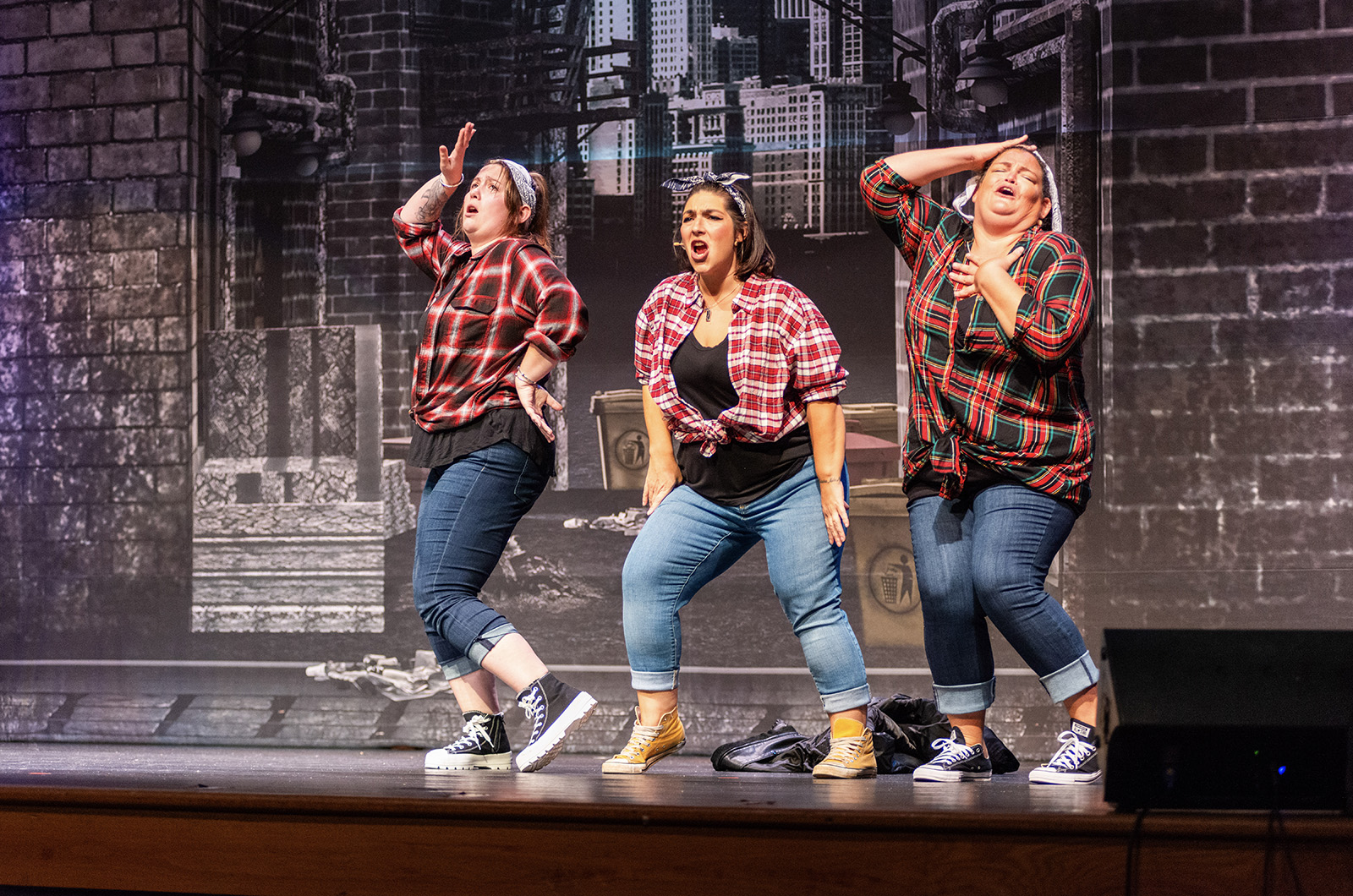 Leandra Seward, Lauren Scheffer and Cassidy Look Jackson at rehearsals — show opens Thursday, Sept. 21.