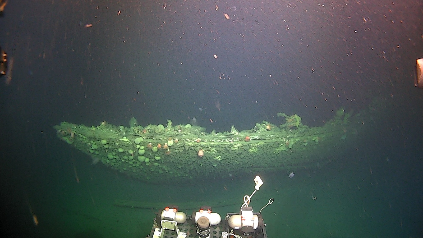 The port bow of Terra Nova shot from video cameras on Alvin.