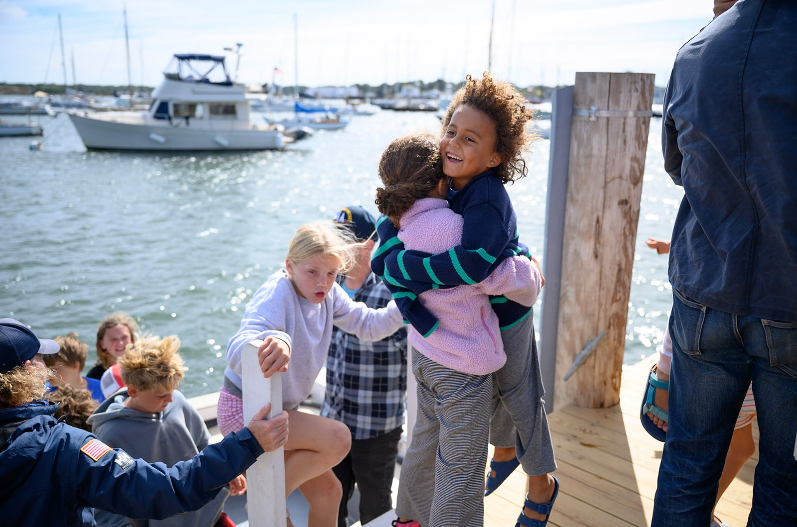 Chilmark students return after being on board Shenandoah for a week.
