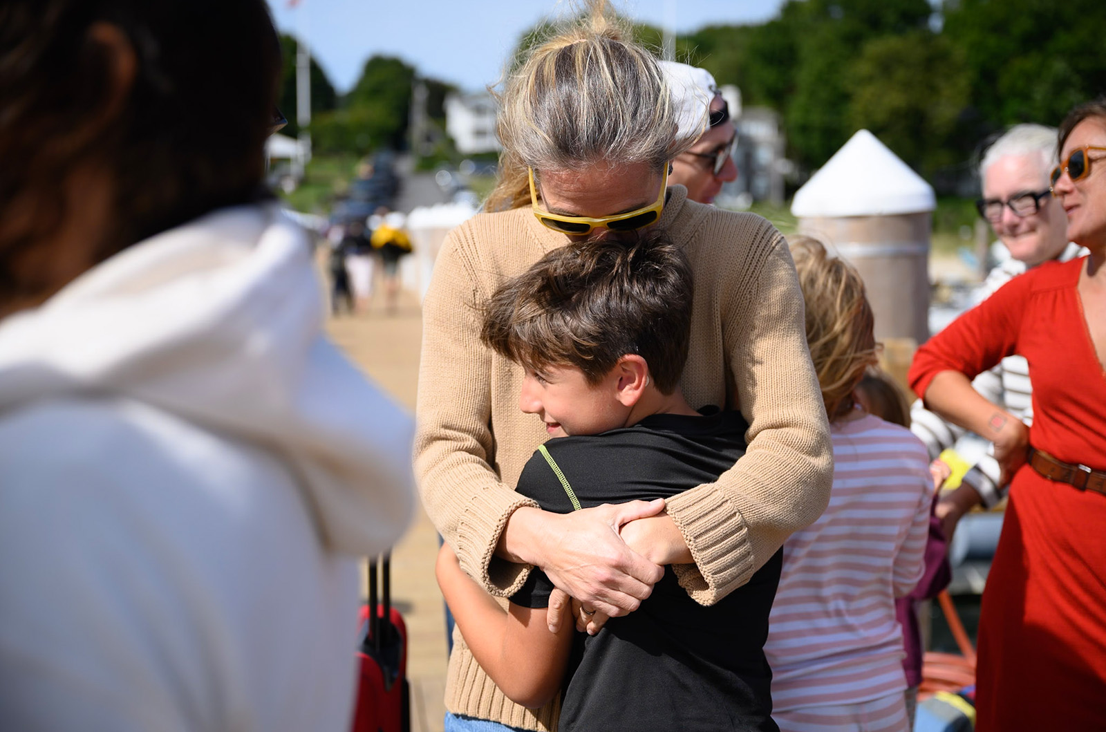 Happy reunions for parents and students.