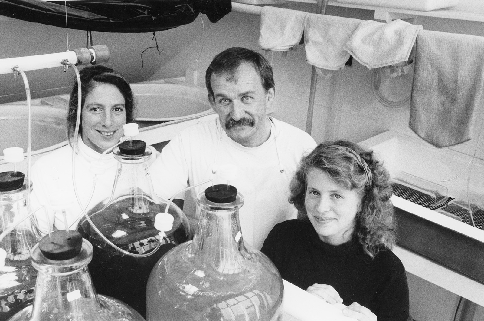 Rick Karney, center, started the shellfish group in 1976.