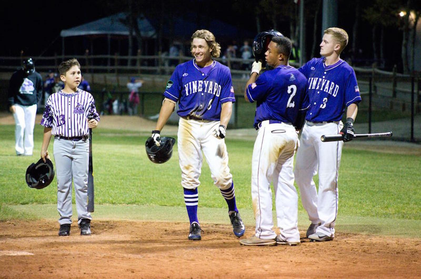 Brian Sornas, far left, when he was the Sharks batboy.