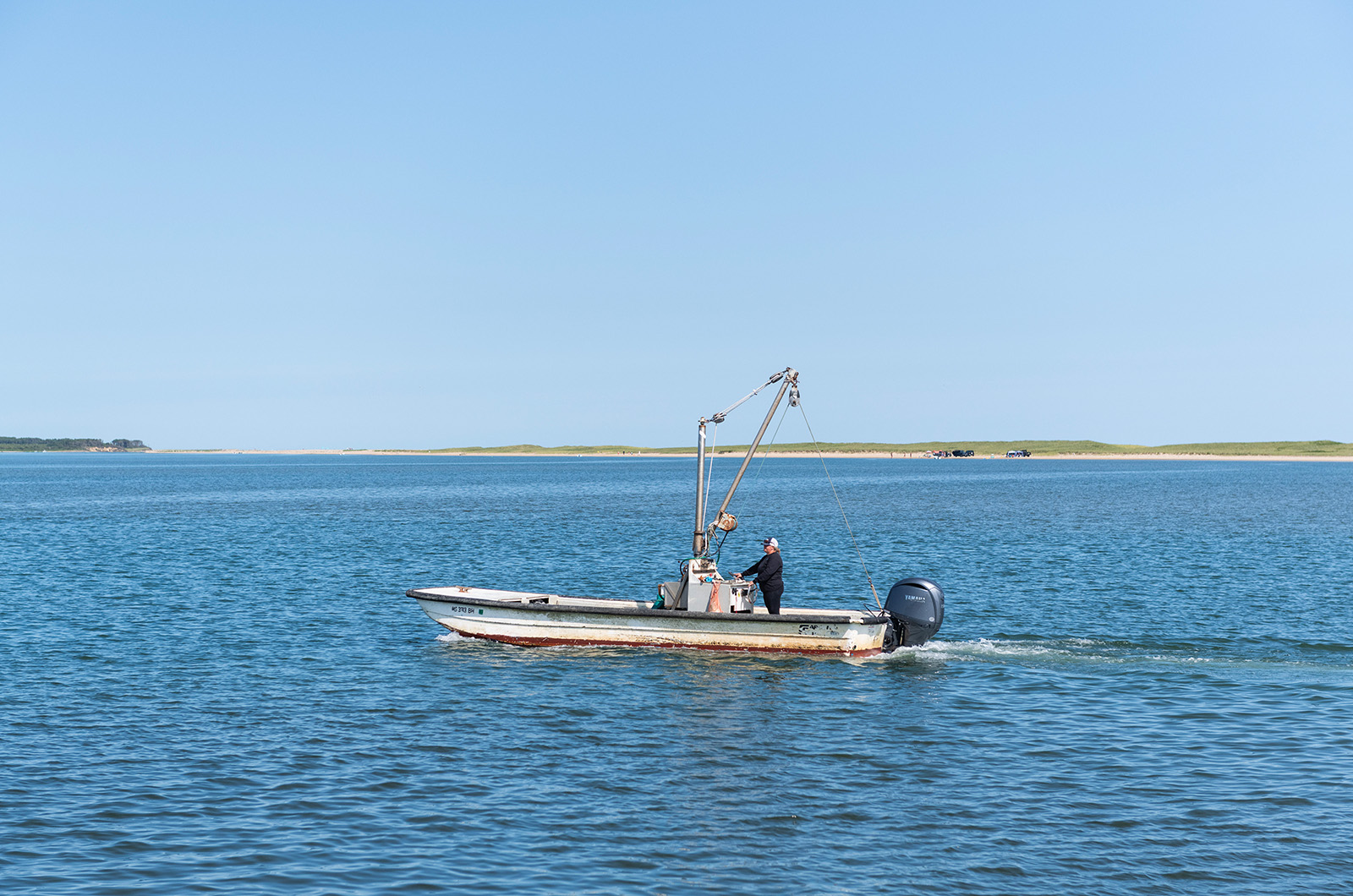 Martha Scheffer heads out to family farm in Katama Bay.