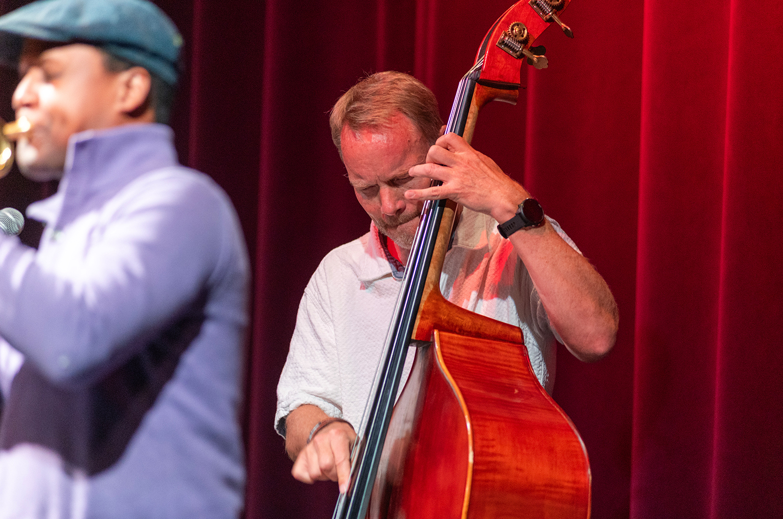 Eric Johnson on the upright bass.