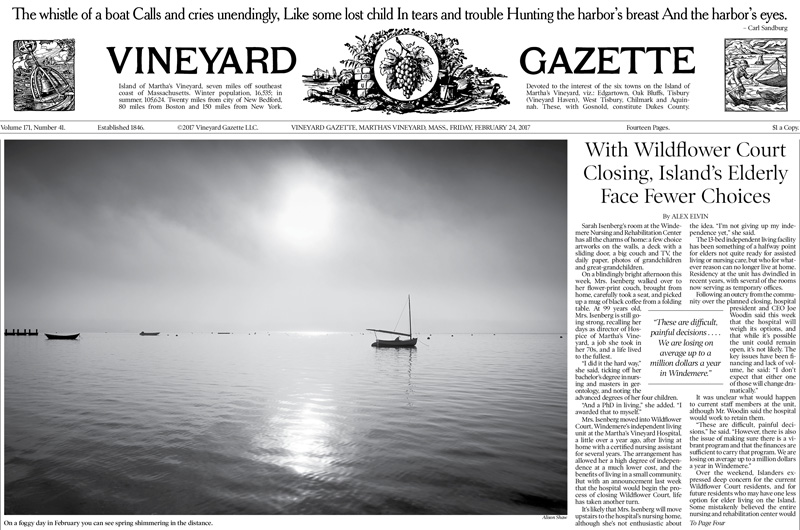 This Weeks Paper The Vineyard Gazette Marthas Vineyard News