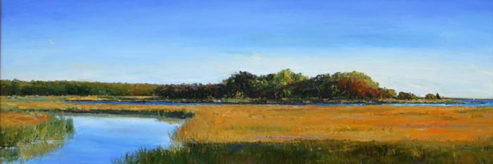 painting creek meadow field water