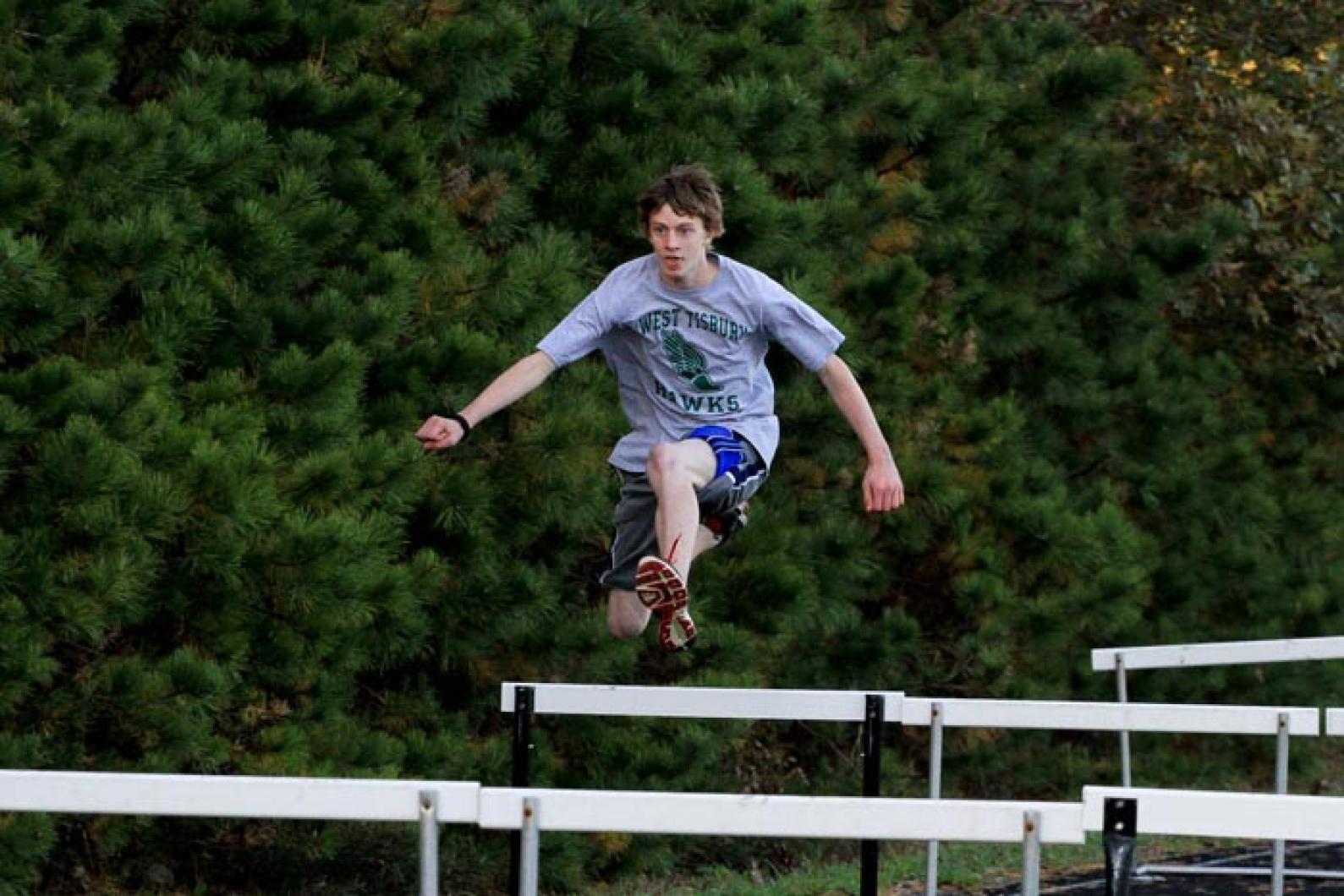 Chase Sylvia jumping hurdles