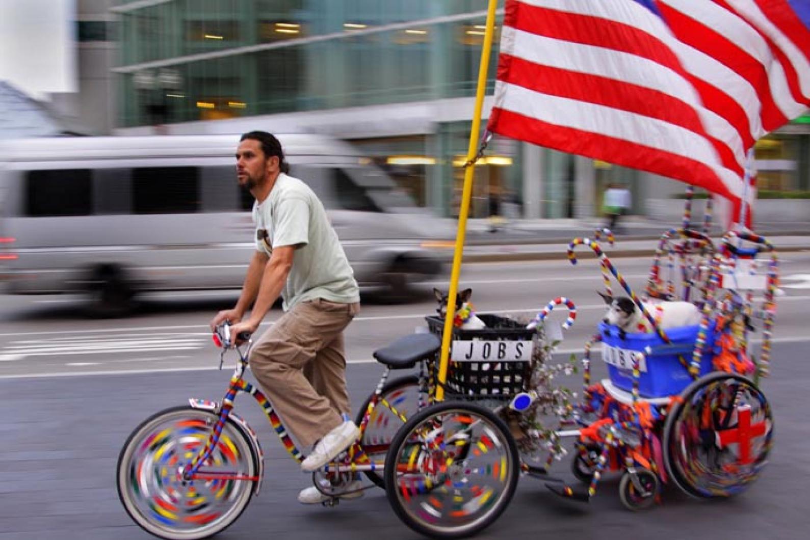 American Flag bicycle trailer