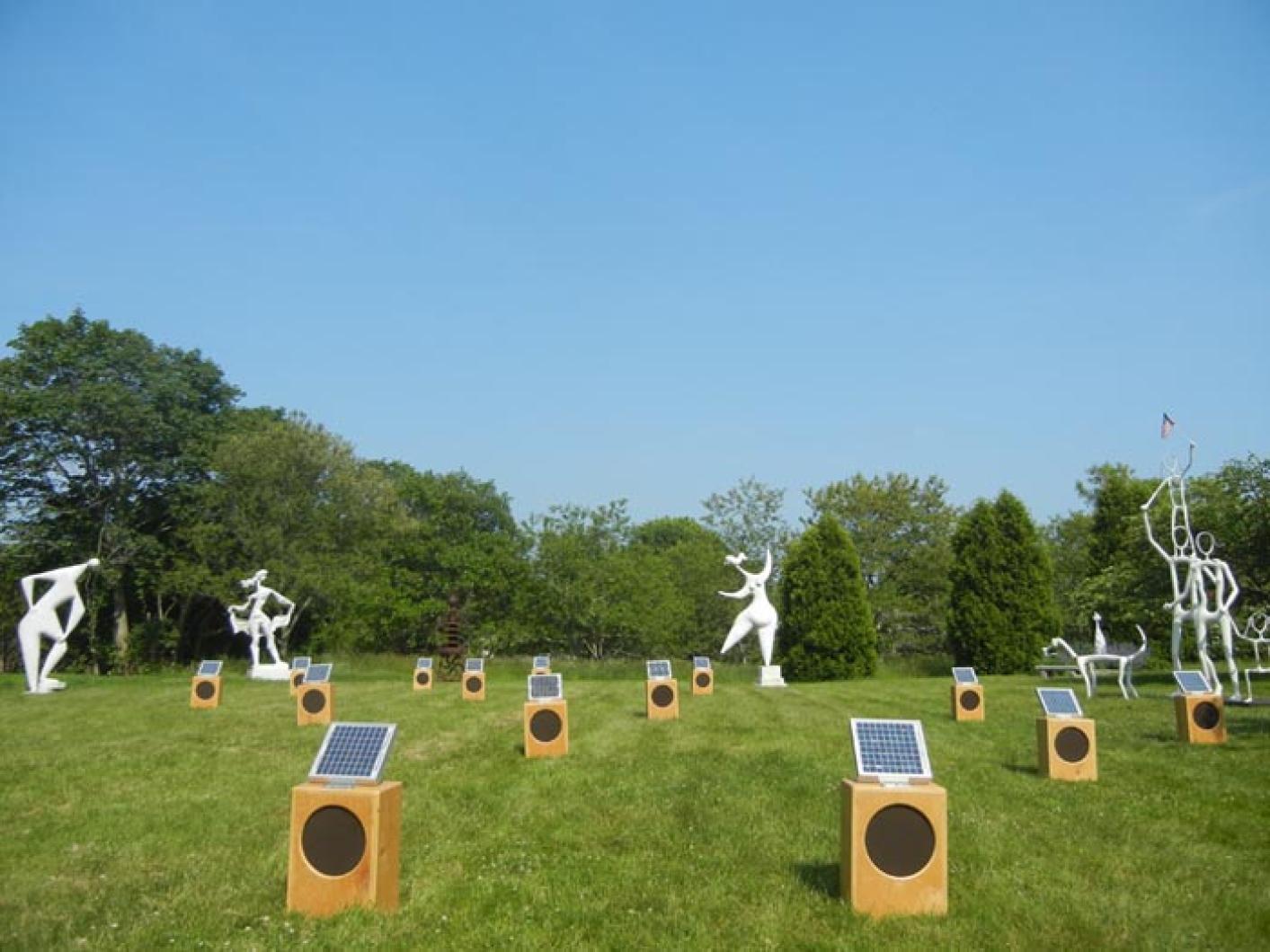 field gallery solar boxes sculpture