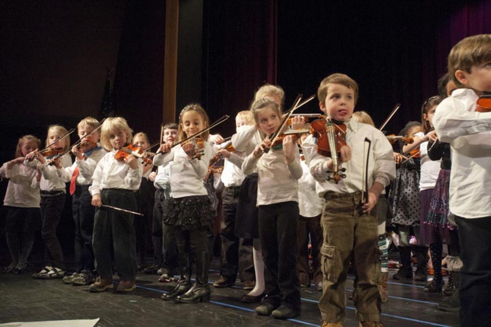 Violins concert kids musicians