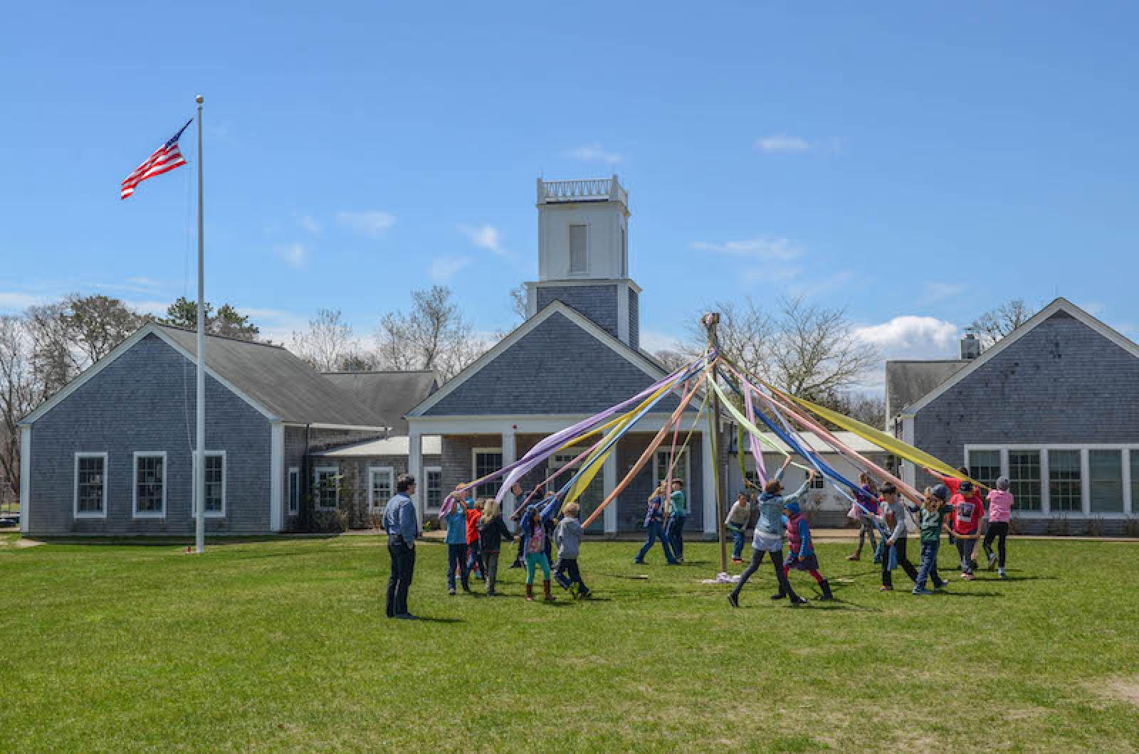 May Day celebration at Chilmark School. 