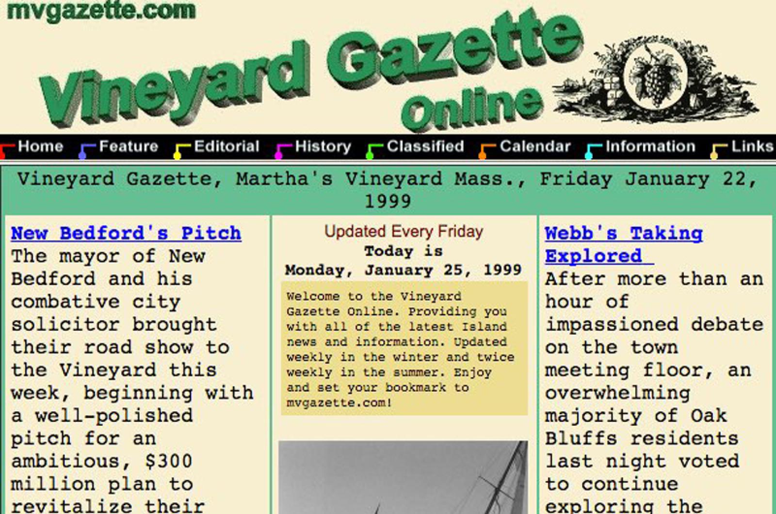 The Vineyard Gazette Marthas Vineyard News The Gazette Launches Web Site On The Internet