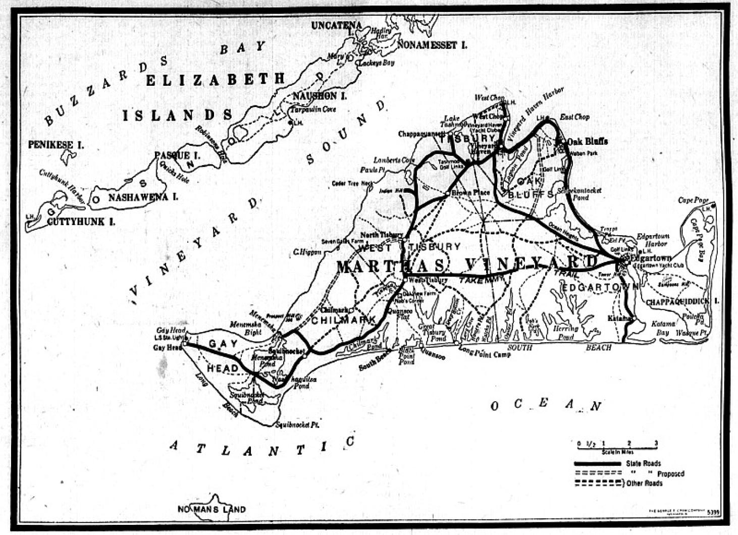 Map of Martha's Vineyard, 1933