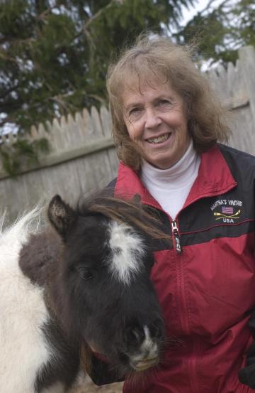Sandy Grant and miniature horse