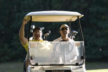 Barack Obama Eric Whitaker POTUS golf cart