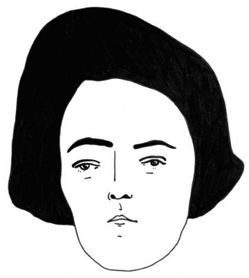 BW illustration face woman