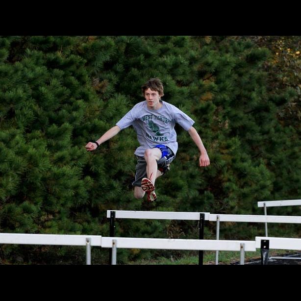 Chase Sylvia jumping hurdles