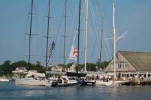 On the morning of the start of the race, the Yacht Clubhouse is bustling.