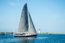The "INIKI" sailing in Edgartown Harbor
