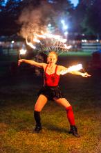 Miss Molly dazzles fair goes with a fire dance.