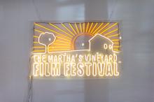 A faux neon sign was made for the festival in India.