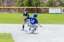 Willie Bologna sliding 2nd base.