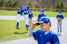 Celebrating a catch.