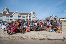 Polar Bear crew gathers for a group photo after the swim.