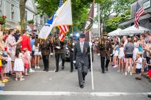 Sheriff Bob Ogden leading the state troopers.