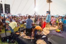 The main tent was packed for Matisyahu.