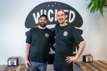 [Mike Pomer and  Cristopher Stam of Wicked Burger in Edgartown.