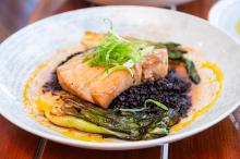 Miso Cod with Black Rice and Bok Choy at 9 Craft.