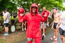 Chris Edwards ran the race in a lobster costume.