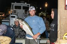 Hunter Meader with a bluefish.