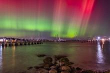 Aurora Borealis over Vineyard Haven Harbor.