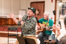 Adam Petkus belts out some traditional Irish tunes.