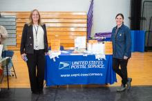 Vineyard Haven postmaster Emily Texeira and West Tisbury postmaster Tara Lewis.