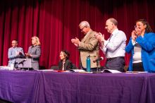 Applause for Gail Barmakian after her select board career.