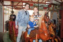 [l-r] George Smith, Jackson Smith, Sarah Smith are ready to ride.