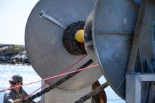 The net reel ready to be loaded.