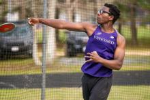 Throwing the discus.