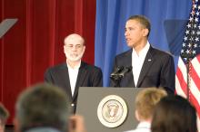 President Barack Obama and Ben Bernanke on Martha's Vineyard in 2009. 