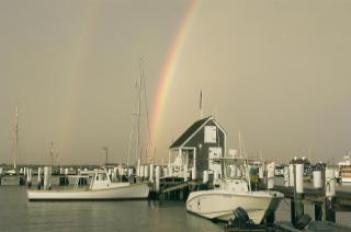 rainbow over the water