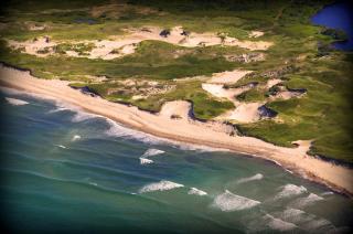 shoreline of kennedy property in aquinnah