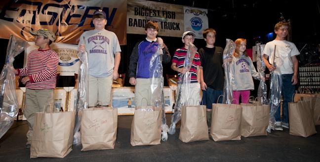 First place junior derby winners: Luke El-Deiry, Curtis J. Fournier, Wyatt Jenkinson, Michael B. Habekost, Brendan R. Morris, Katharine G. OBrien, and Jeremy Mercier. junior derby winners