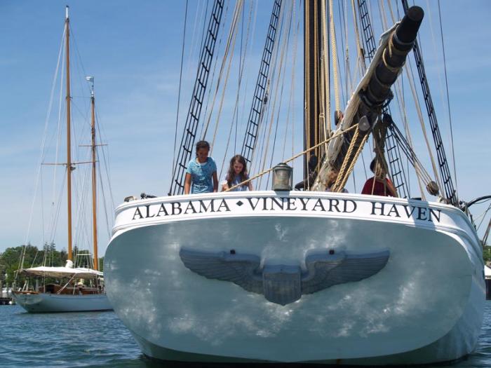 With sea legs strengthened and lessons learned, students return to Vineyard Haven harbor. schooner alabama