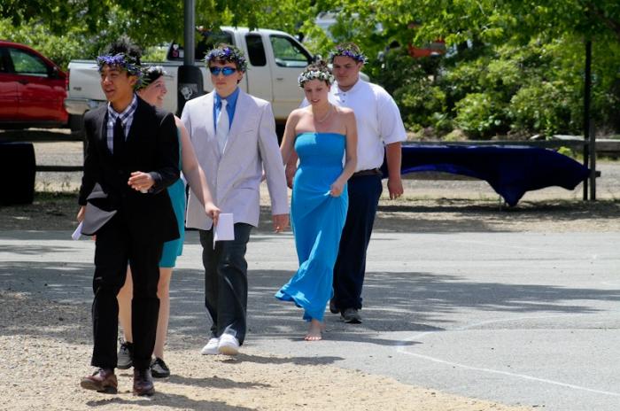 The five graduates of the class of 2014: Nantawat (Earth) Laothong, Fawn R. Pelletier, Gregory Allan, Isabella (Izze) R. Canham and Chase N. Eppers.