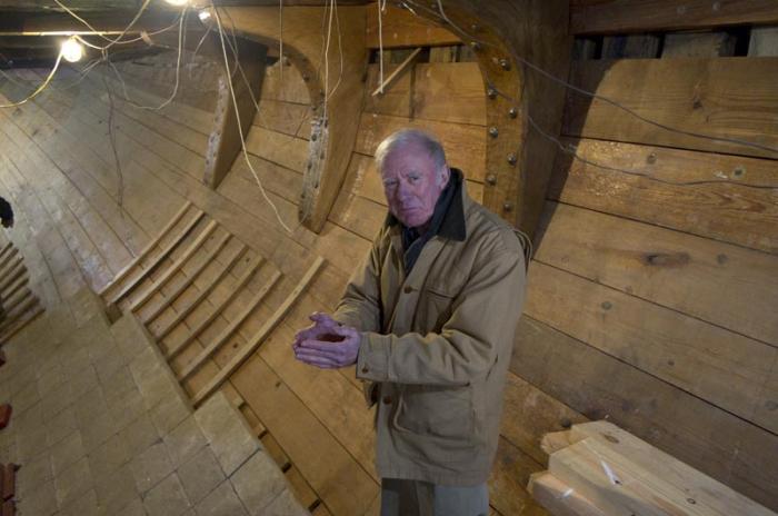 Ship historian Matthew Stackpole in the ship's hold. "What a perfect portal, a perfect vehicle for the whole story she is," Mr. Stackpole said.