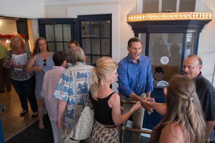 Mark Snider, who has led ambitious effort of Martha's Vineyard Theatre Foundation, greeted patrons with enthusiasm.